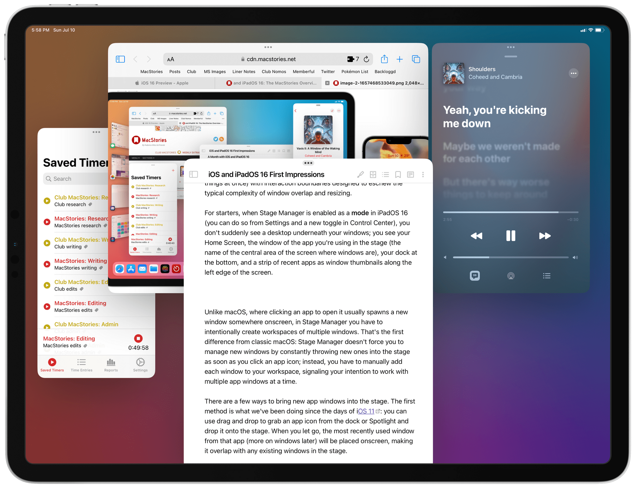 If you want, you can hide the dock and strip from Control Center. In that case, Stage Manager will only show you windows. You can still bump with the pointer into the edges of the screen to show them, though.