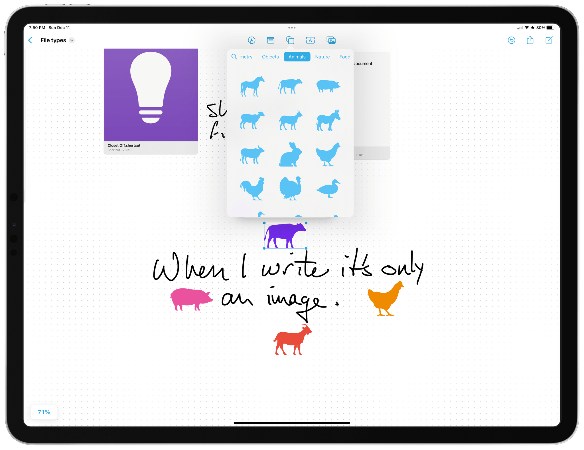 Freeform lets you decorate your boards with colorful farm animals if you'd like.