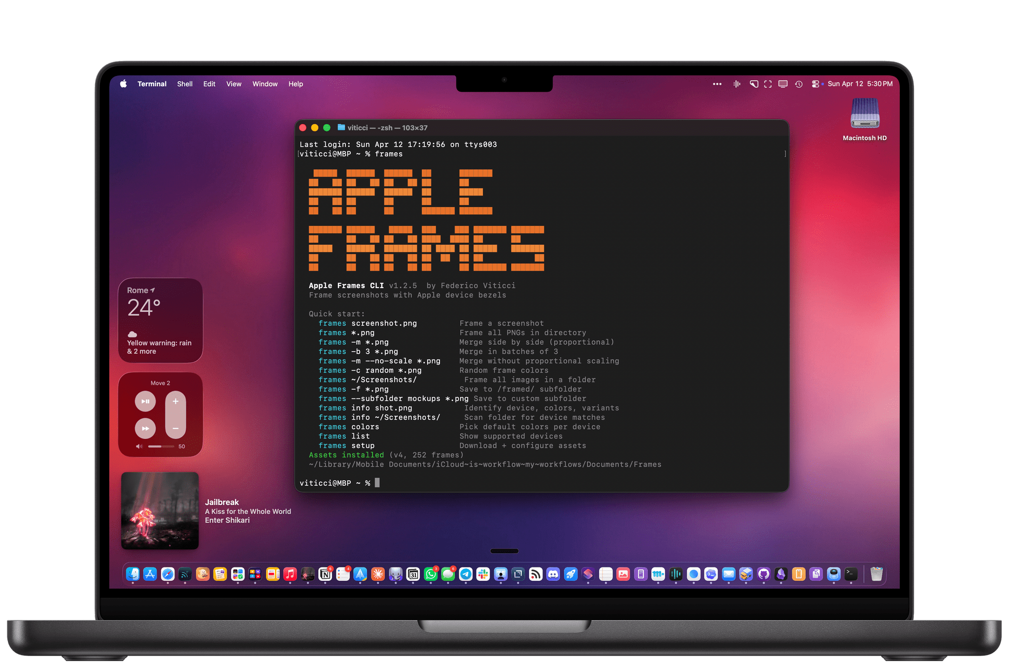 The Apple Frames CLI.