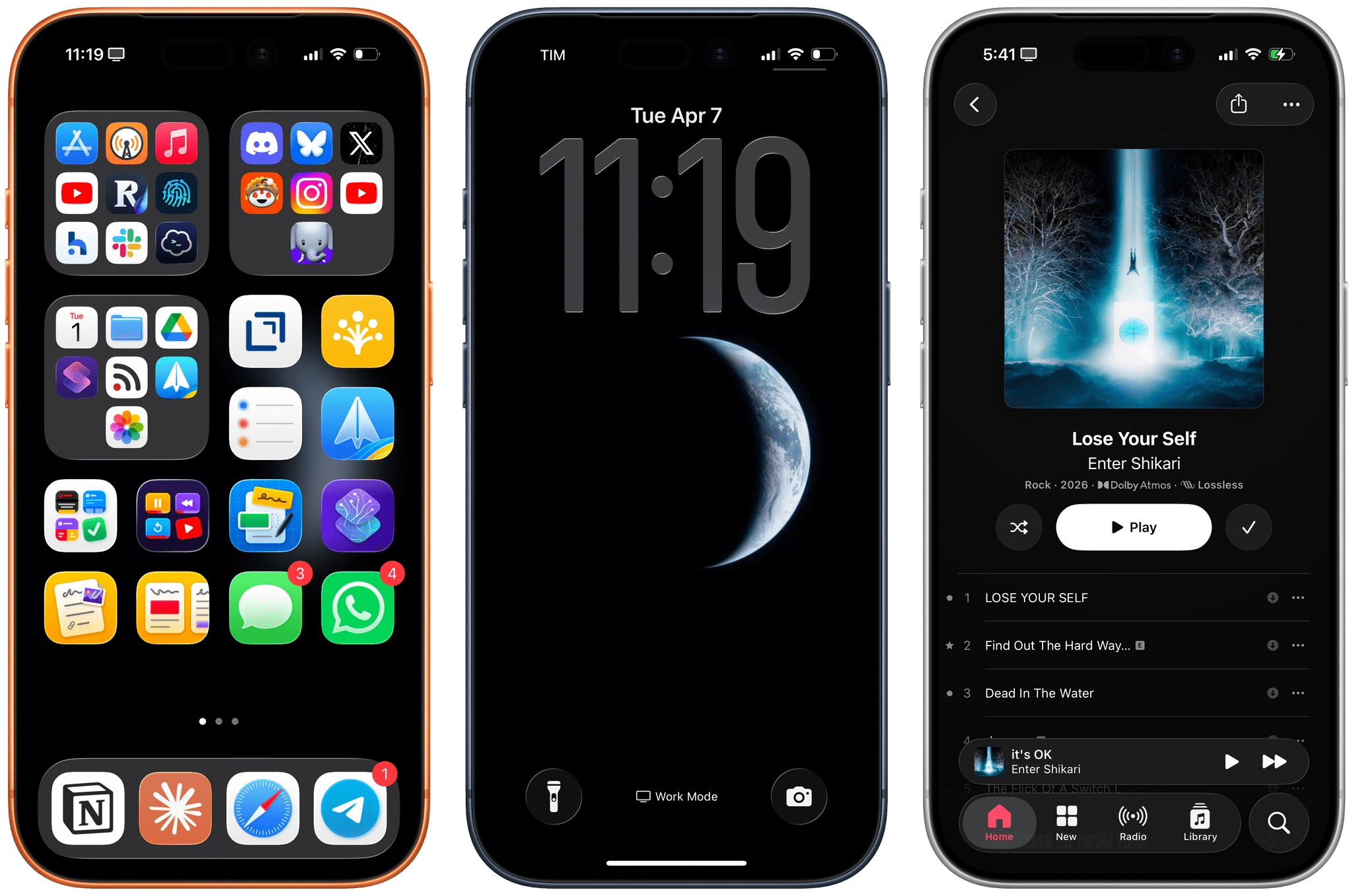 Some iPhone screenshots framed with random colors, then merged.