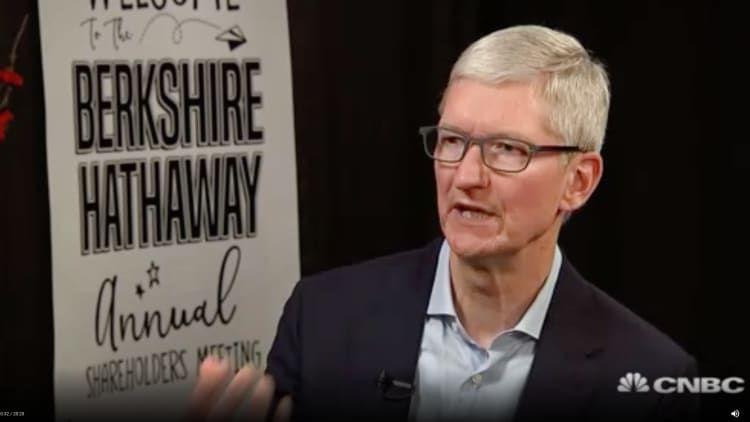 Source: [CNBC](https://www.cnbc.com/2019/05/06/apple-ceo-tim-cook-interview-from-berkshire-hathaway-meeting.html)