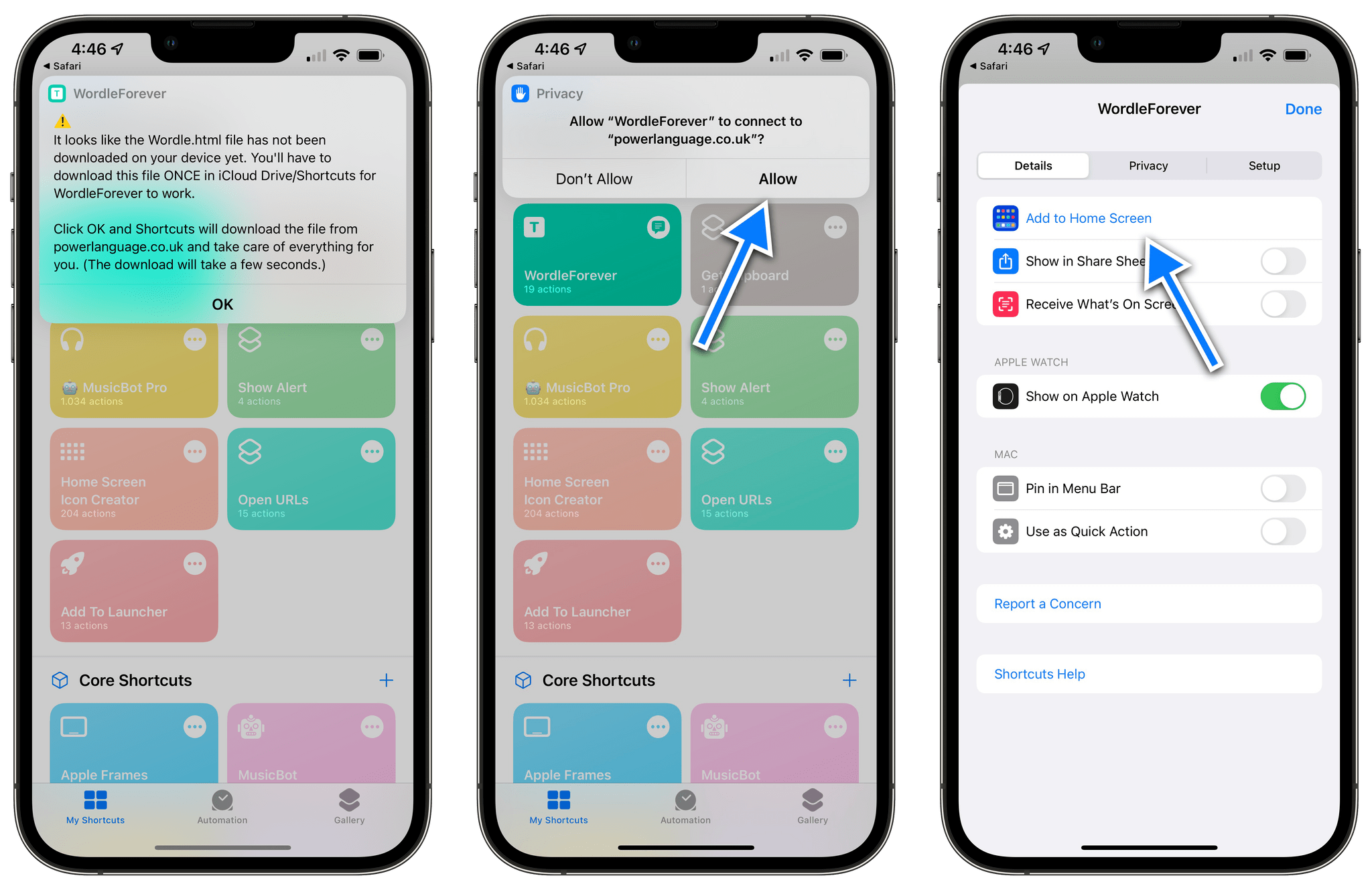 The initial setup process for WordleForever.