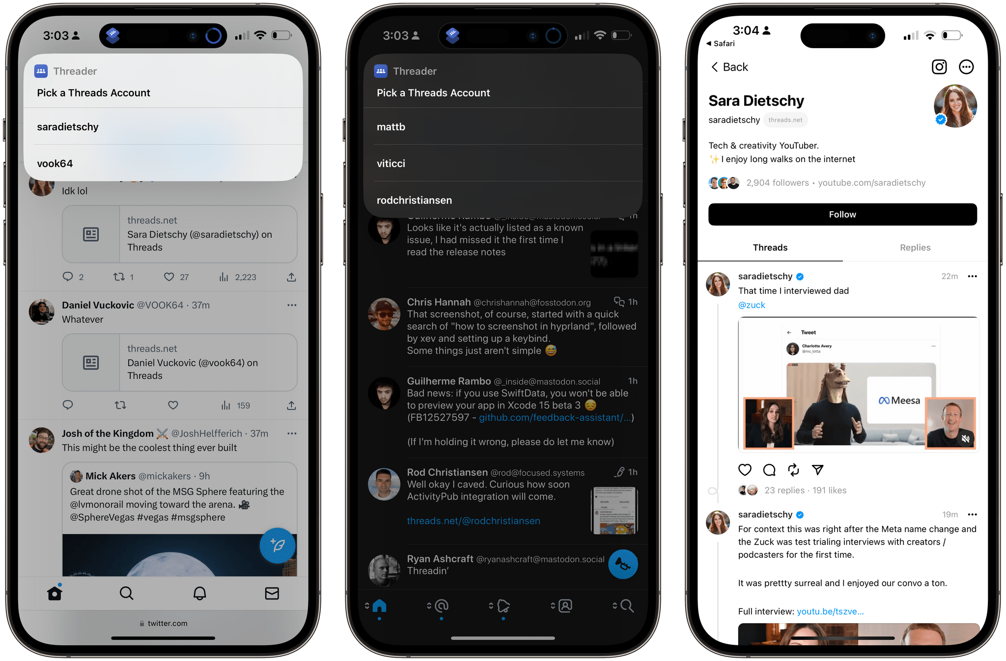 Running Threader via Back Tap on Twitter and Mastodon.