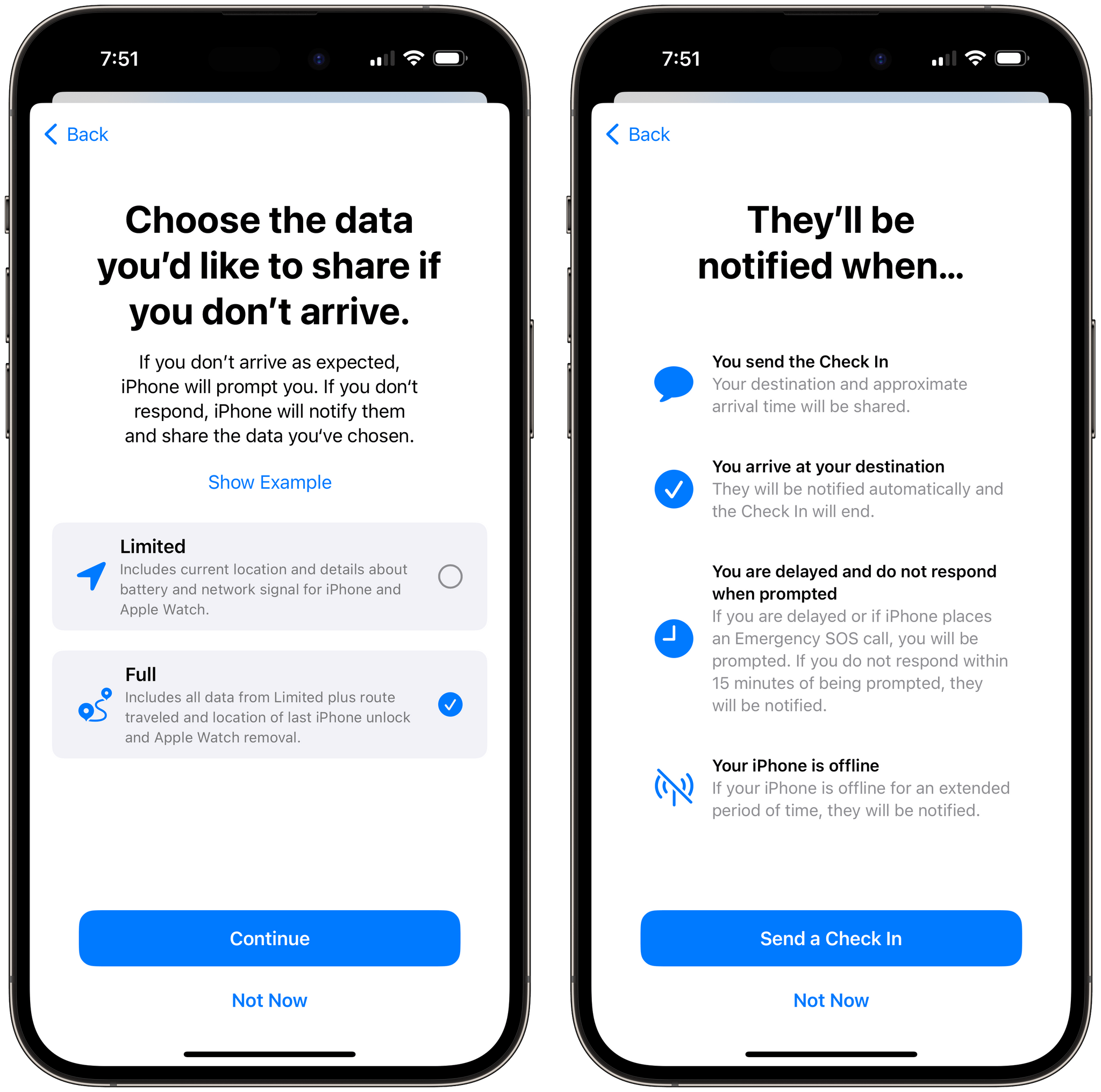 Check In explains clearly explains the information sharing options you have.