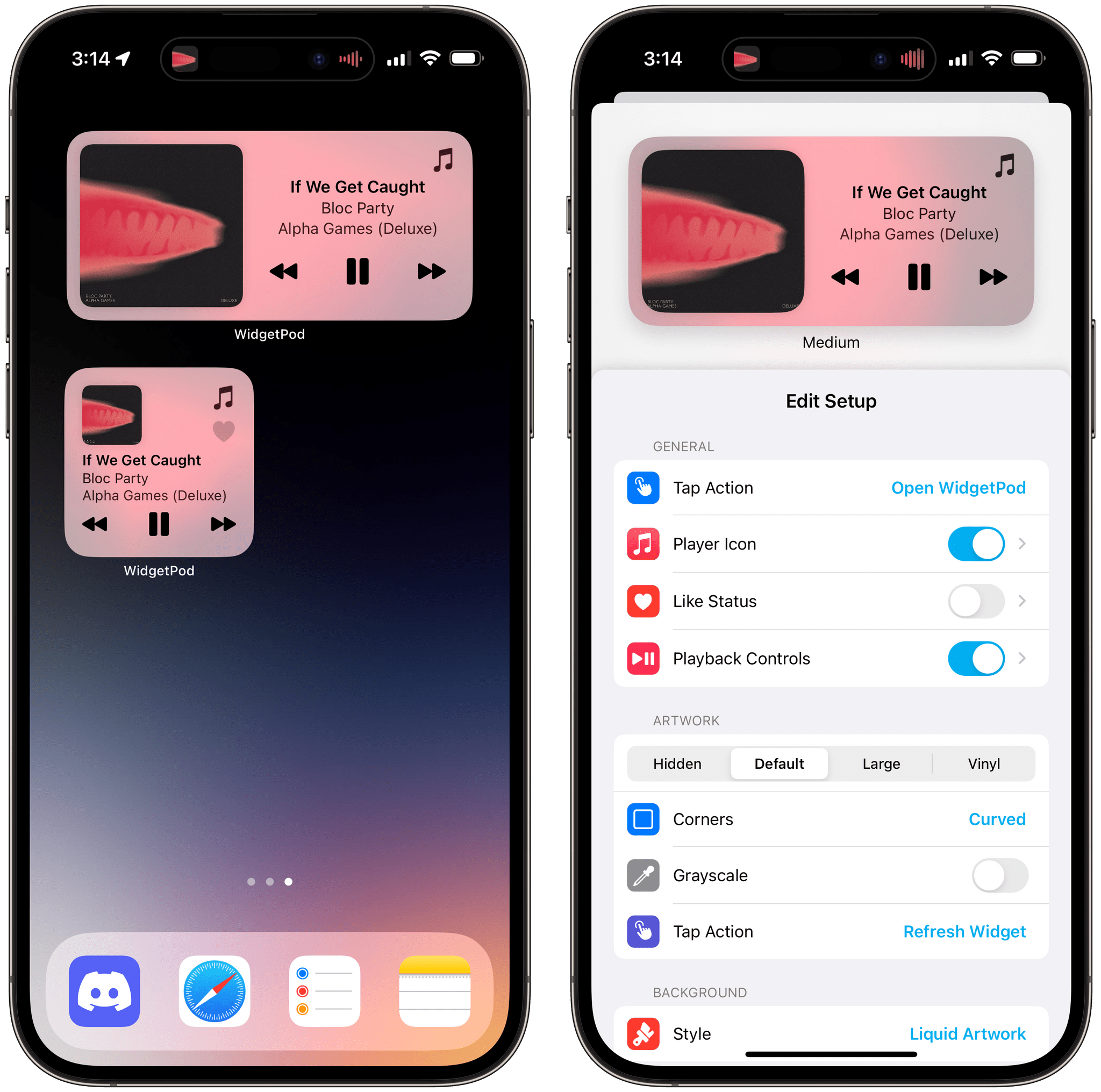 WidgetPod is a highly customizable Now Playing widget for Apple