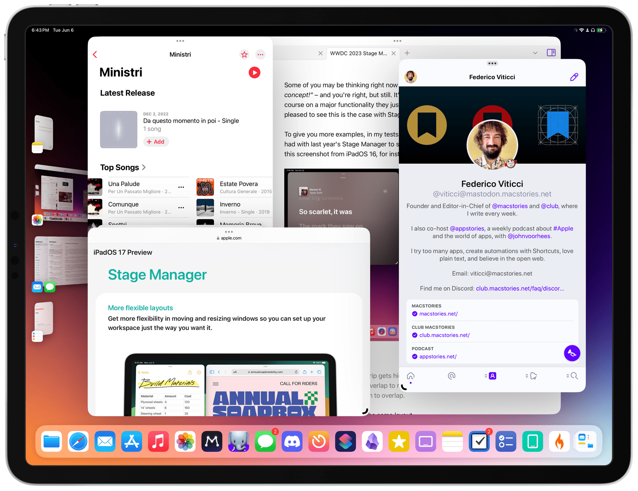 Stage Manager in iPadOS 17 can be an overlapping fest, if you want to.