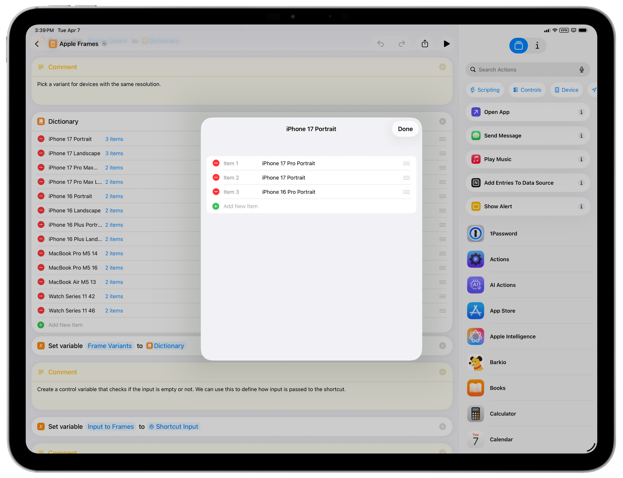 Support for device variants in Apple Frames 4.