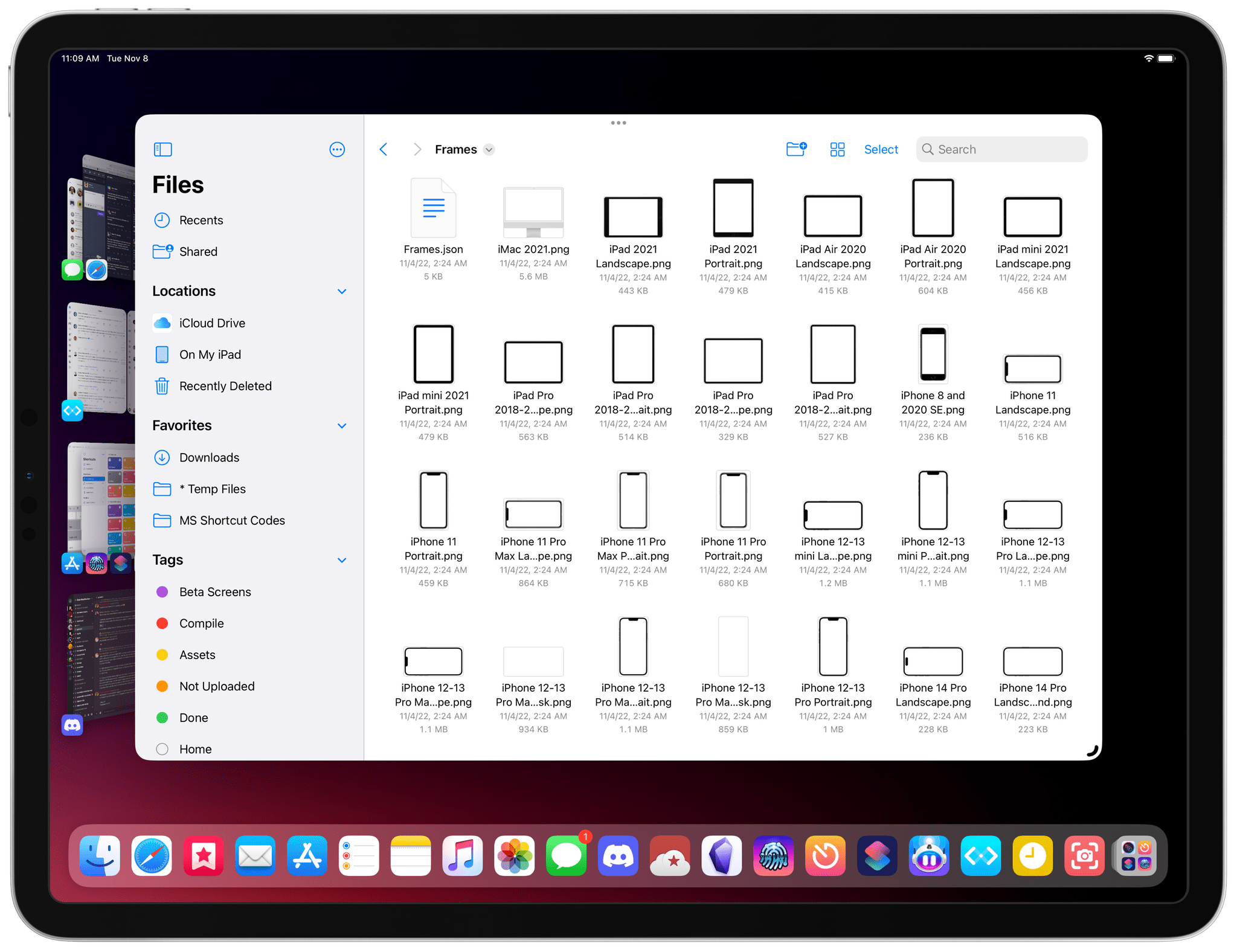 The new file-based structure of Apple Frames.