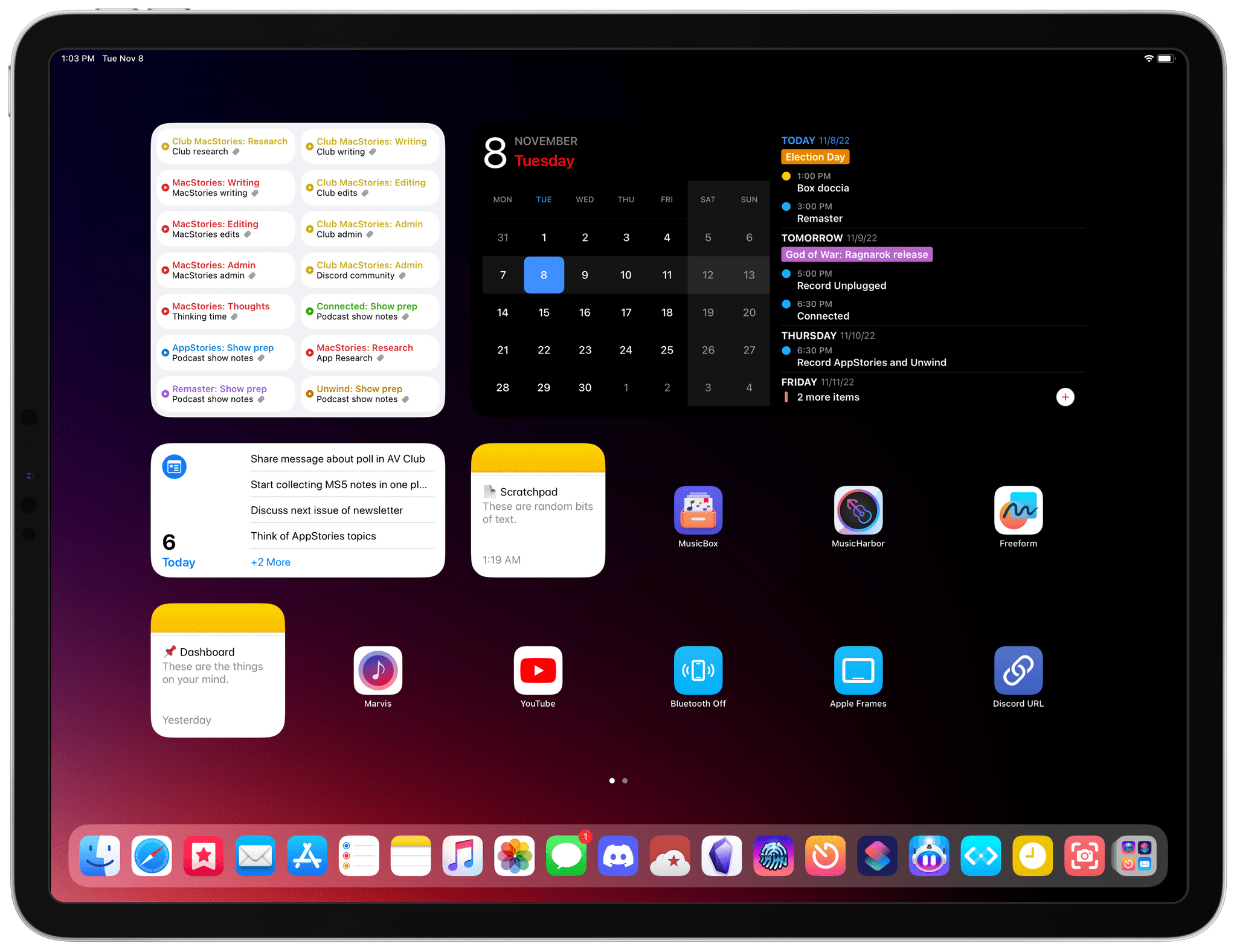 My current iPad Pro Home Screen.