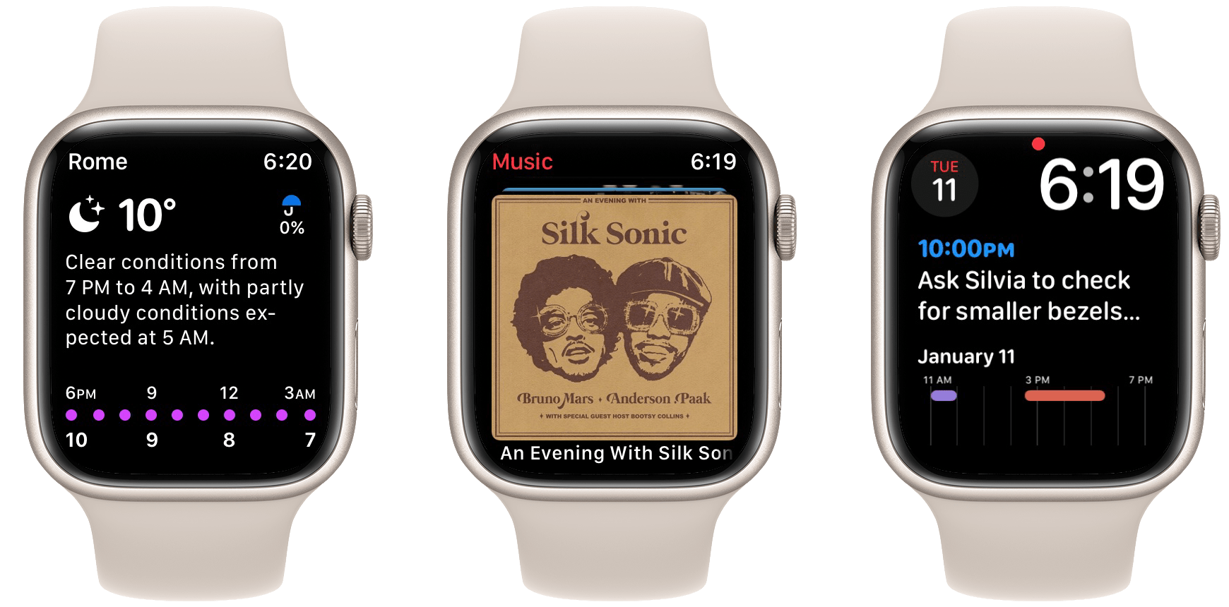 Create a SmartWatch photo frame on a cool snow background