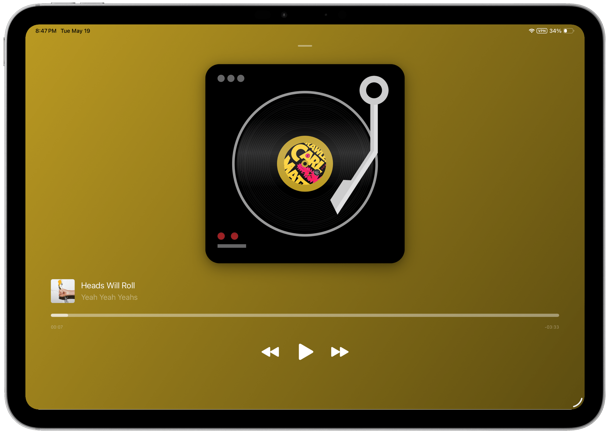 Book Beats' full-screen player on the iPad.