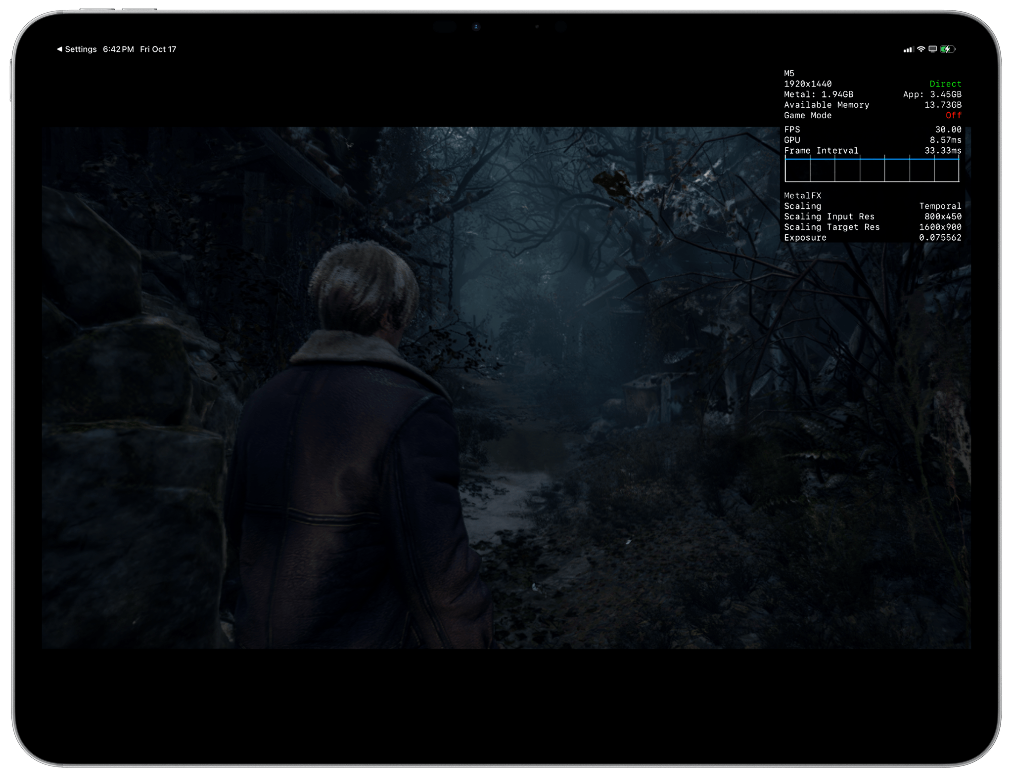 Resident Evil 4 looked terrible on both the M4 and M5, but at least the M5’s GPU showed faster rendering times.