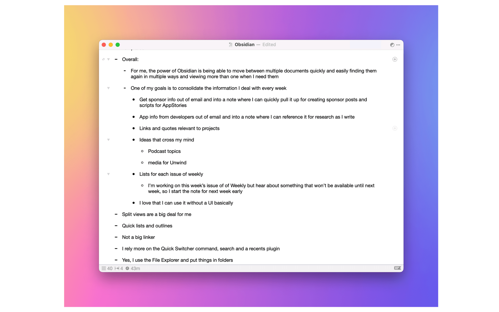 Outliner & Notes App for Mac - OutlineEdit 3