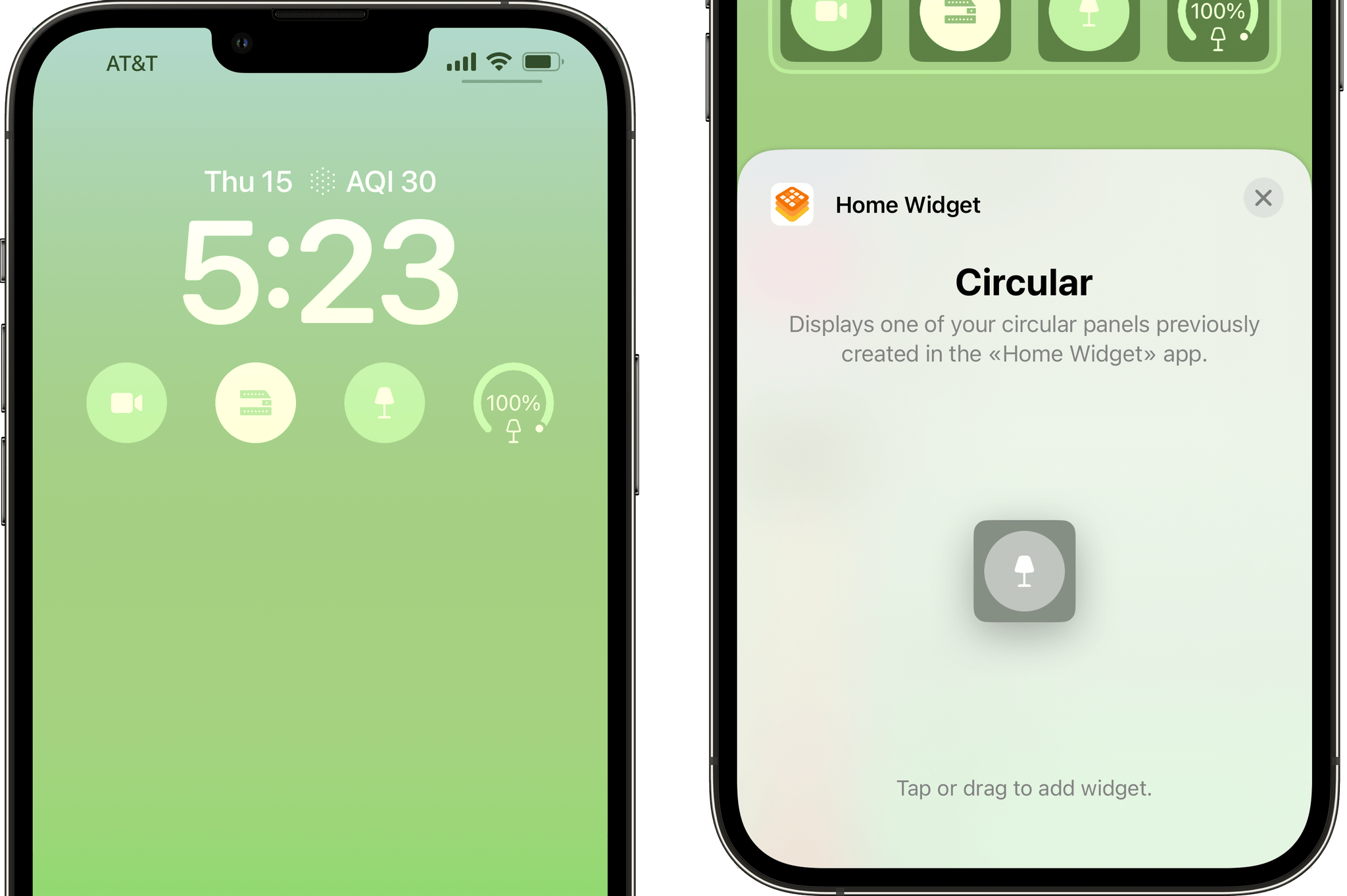 Start traps and HomeKit scenes with Home Widget.