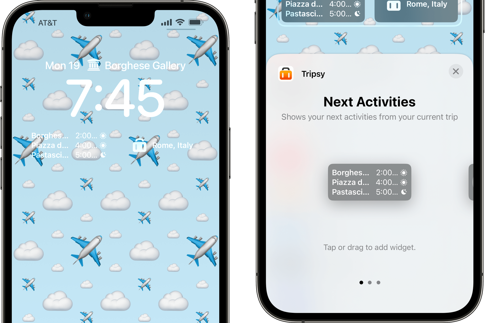 Tracking activities and flights with Tripsy.