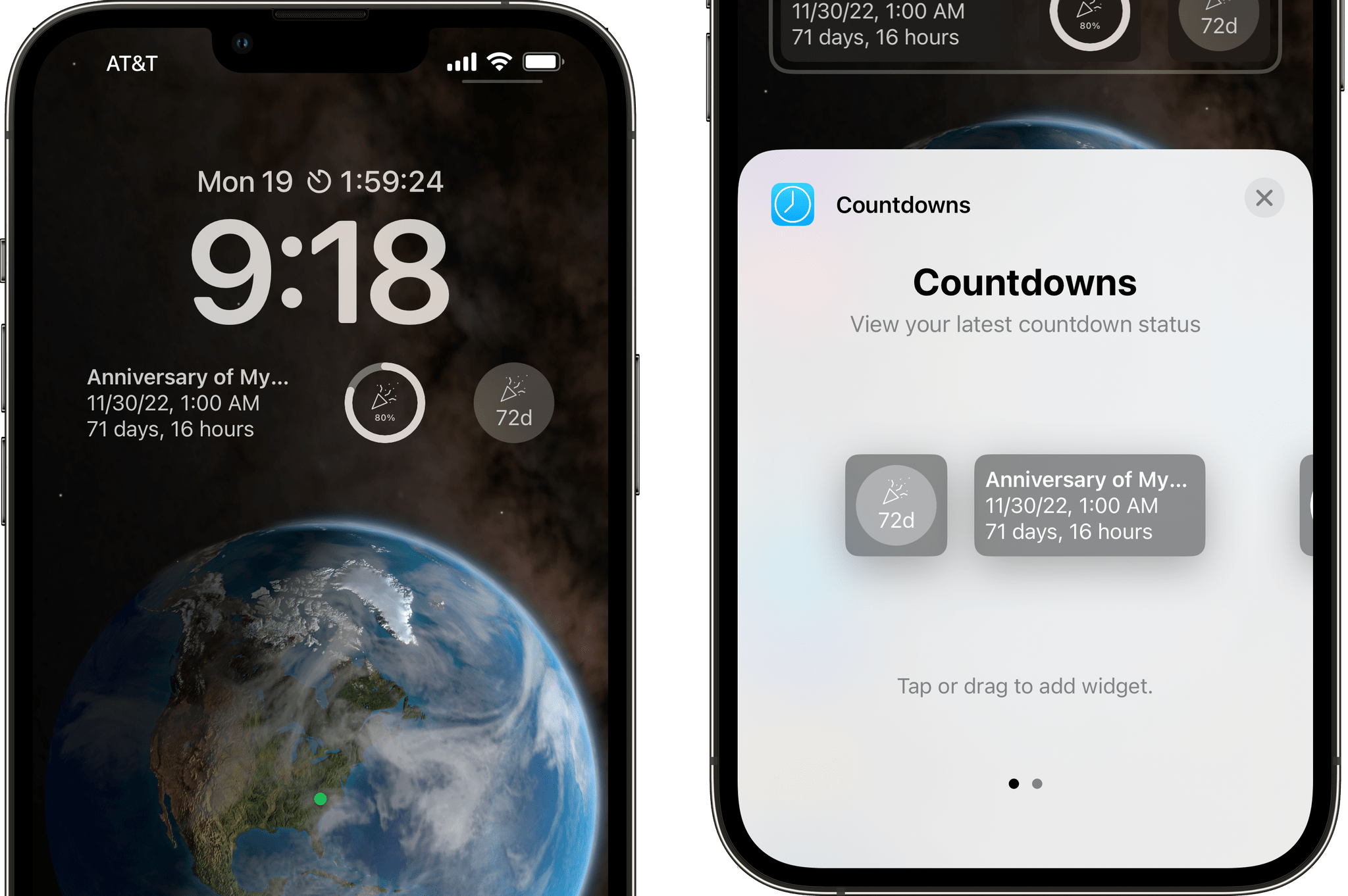 The strength of Countdowns' Lock Screen widgets is the ability to customize what and how it's displayed.