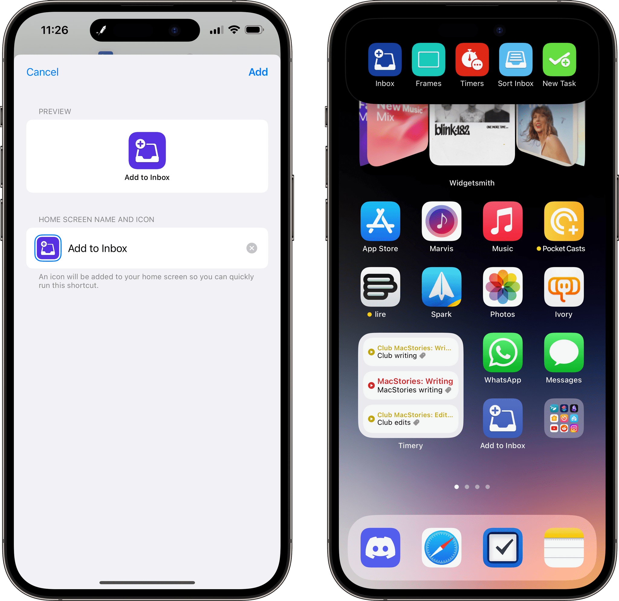 Federico's Dynamic Island featuring the Launcher live activity with Shortcuts Icons (Classic).