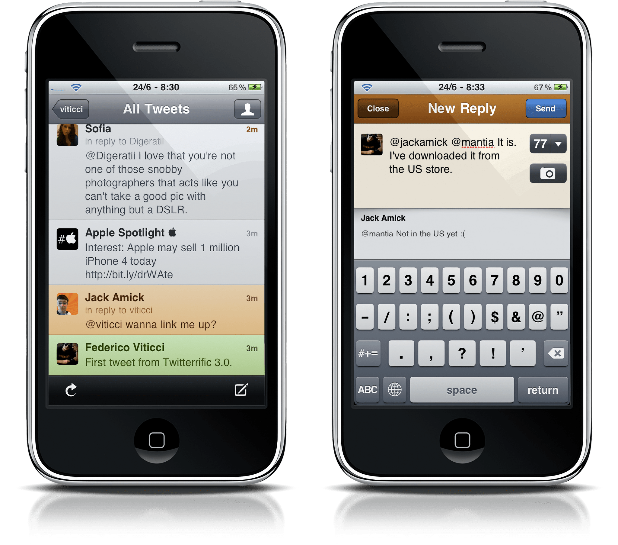 By the time Twitter bought Tweetie, Twitterrific was already on version 3.0.