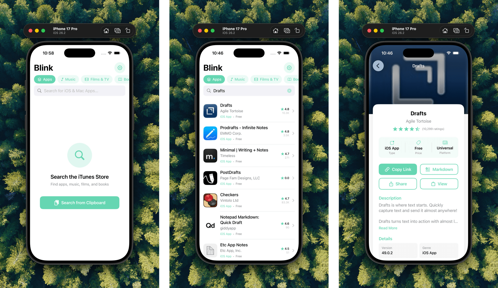 Claude Code's reinterpretation of Blink as a modern app.