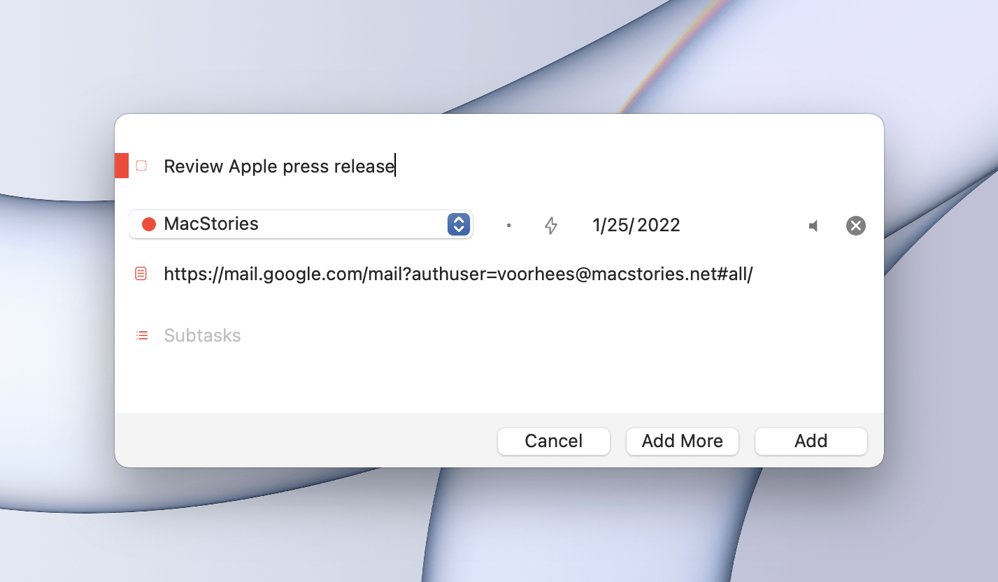 Linking to email messages in GoodTask.