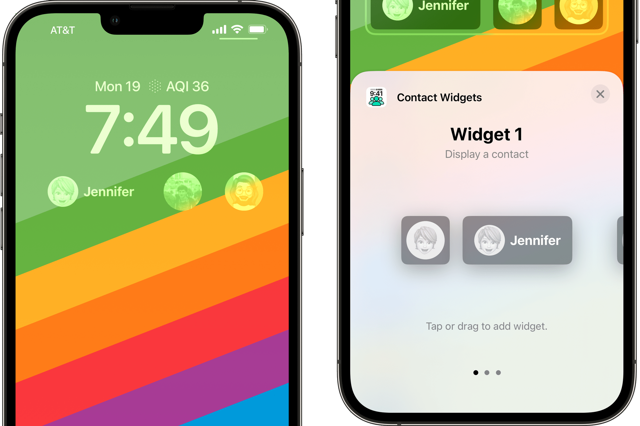 Contact Widget is a unconfined way to set up a 'speed dial' for contacts.