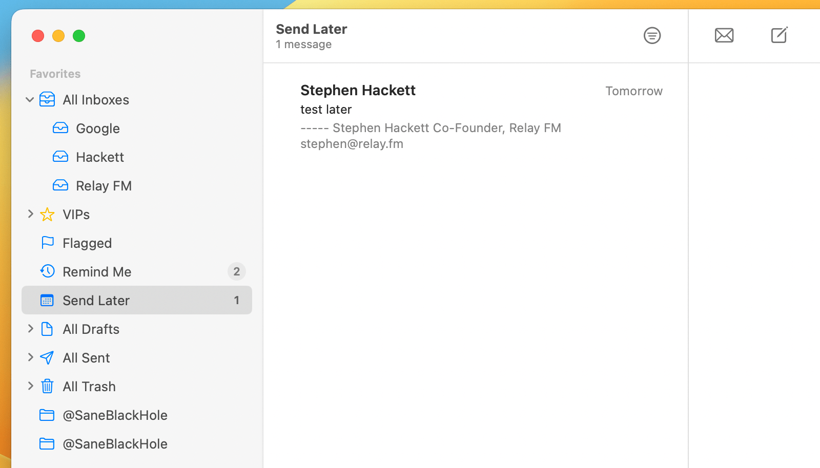 Mail's Send Later Feature coming this fall