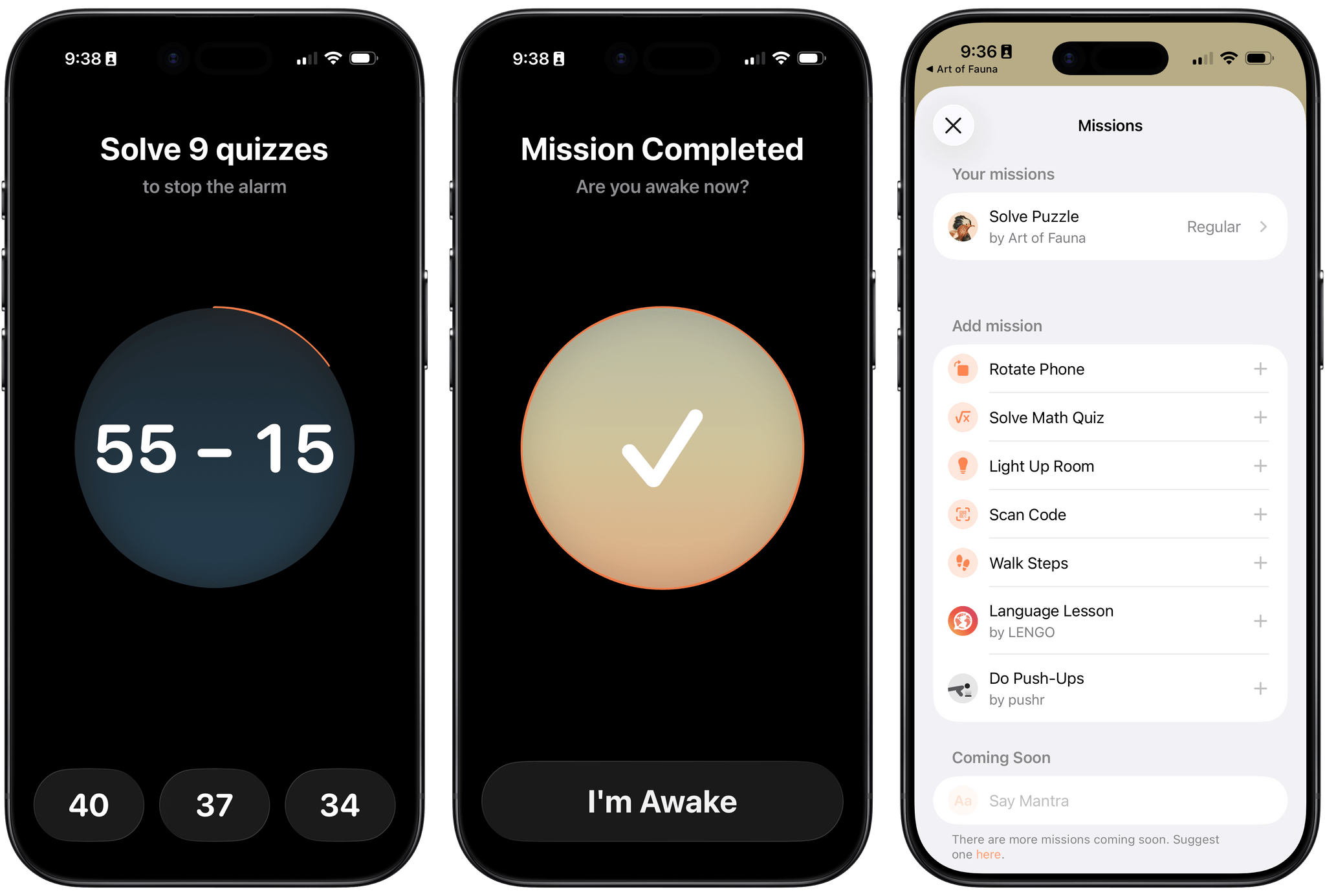 Awake includes a variety of missions for you to complete before turning off your alarm.
