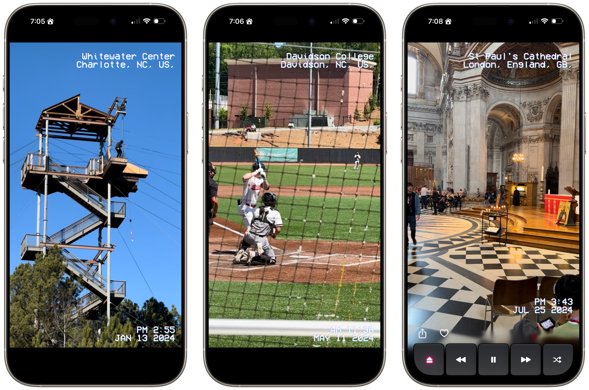Videos running full-screen.