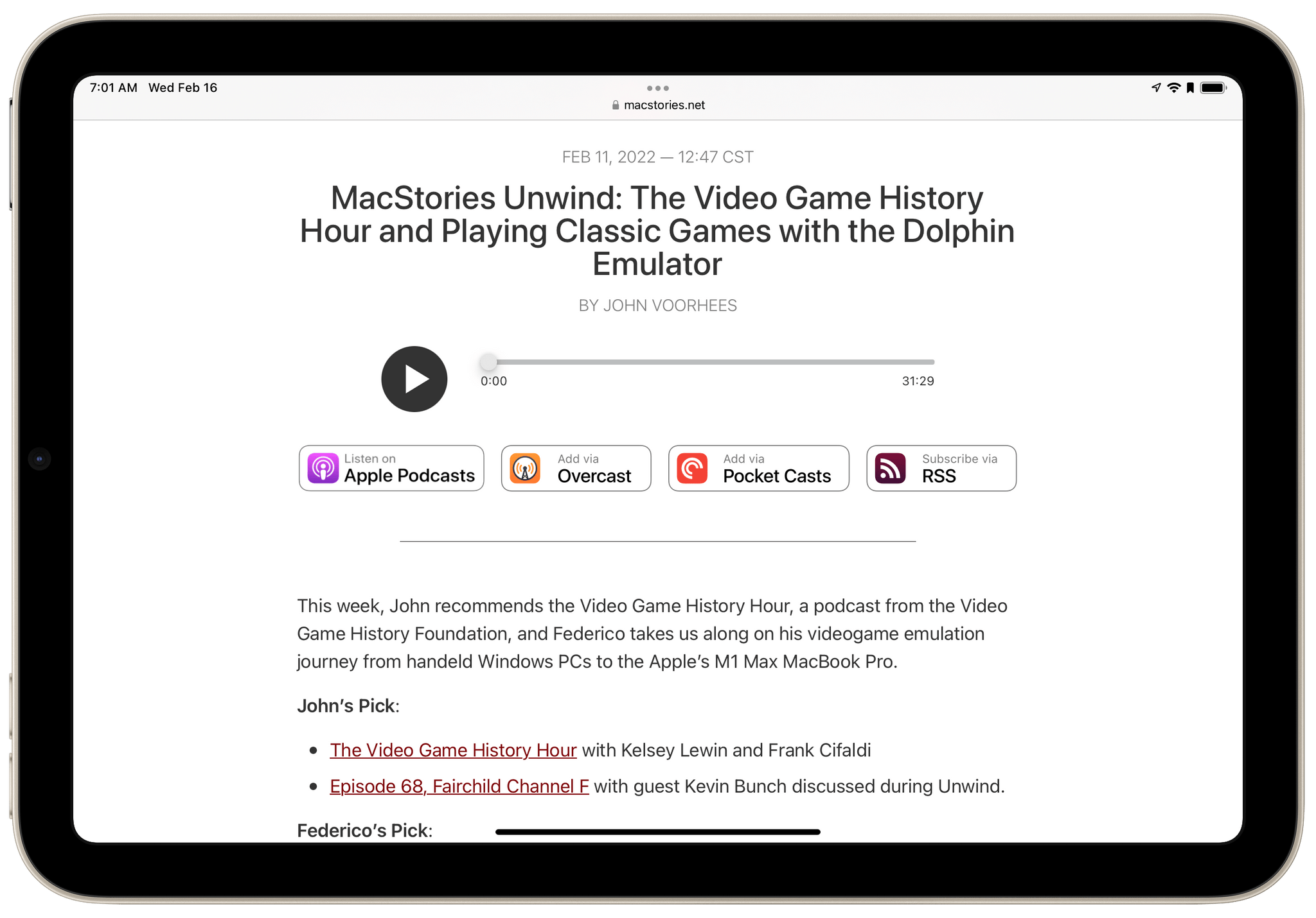 You can find MacStories Unwind in any podcast player or on MacStories every Friday.