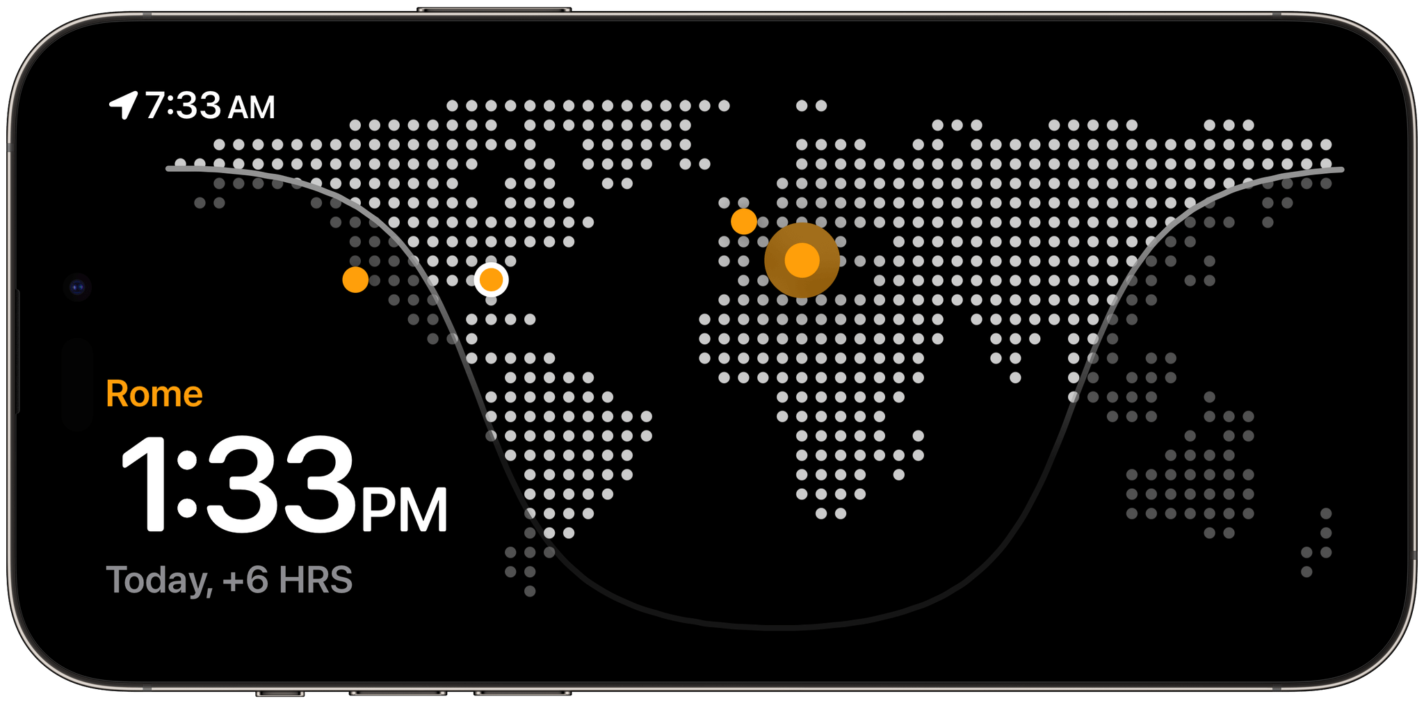 StandBy's World clock.