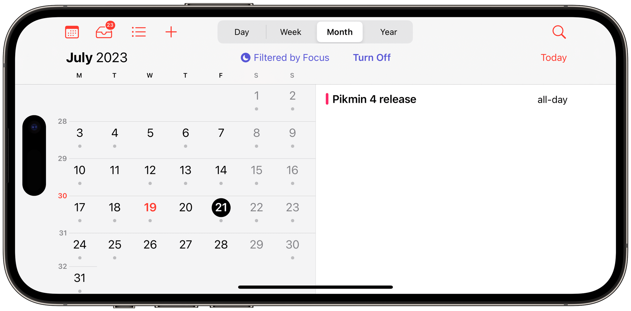 Calendar works well in landscape, but most apps don't.