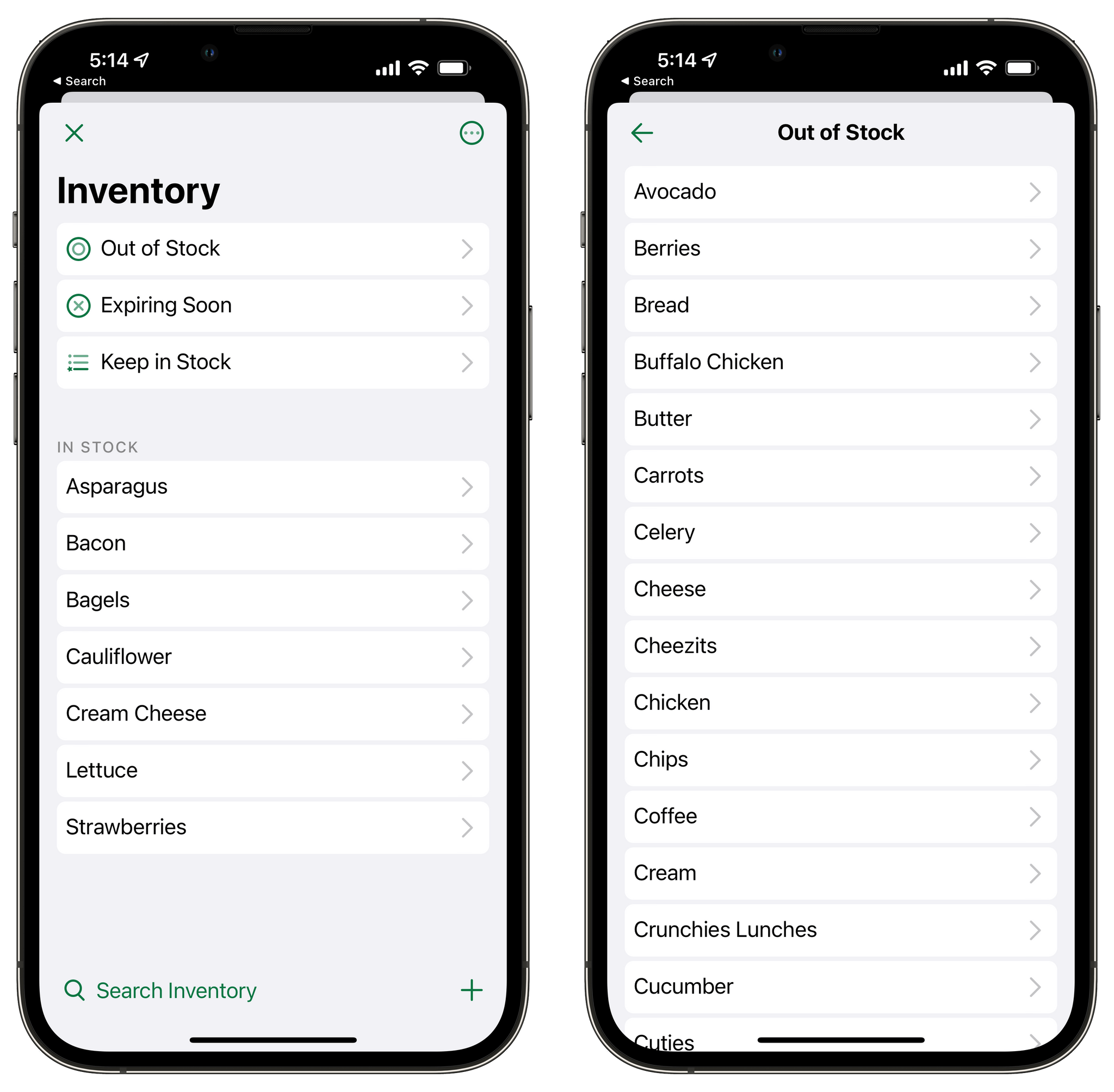 Grocery's inventory system.