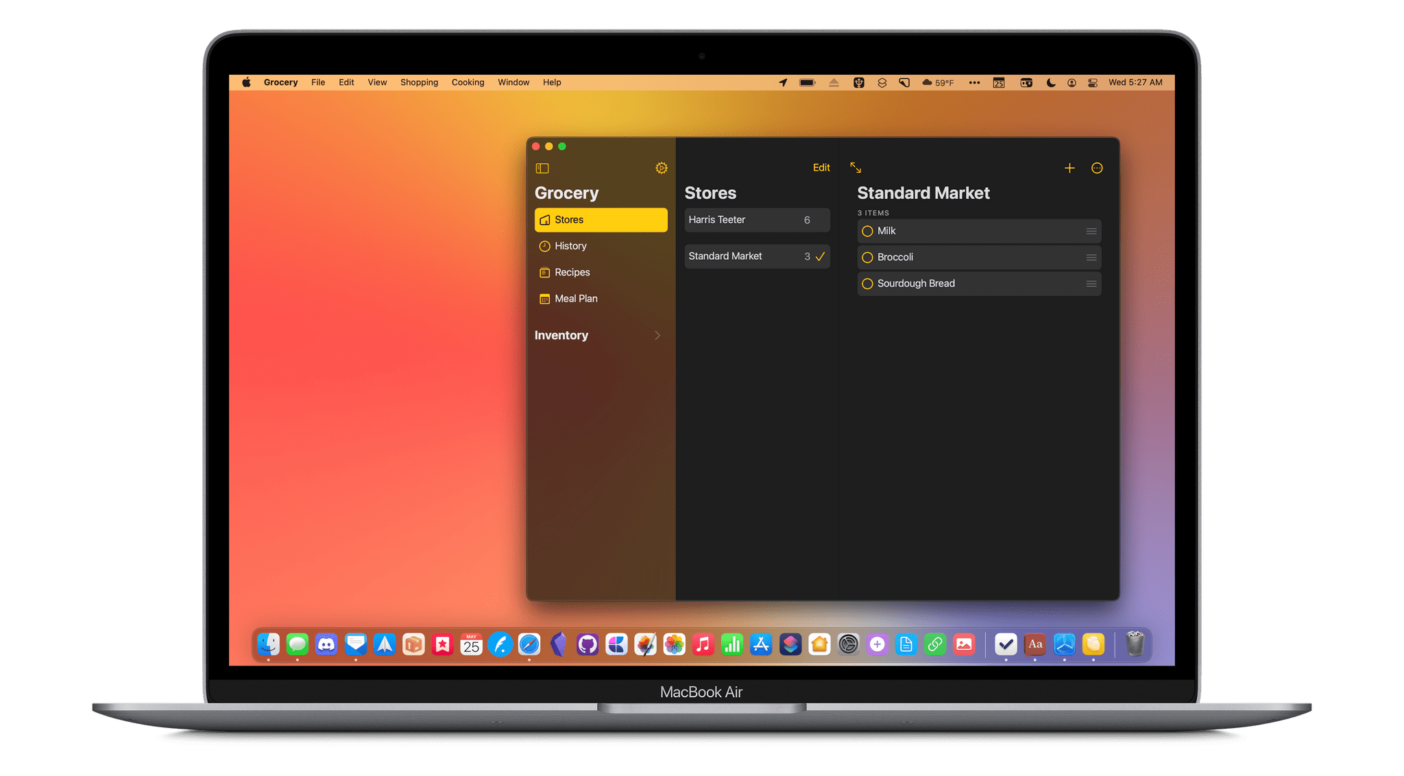 Grocery 3.0 on the Mac.