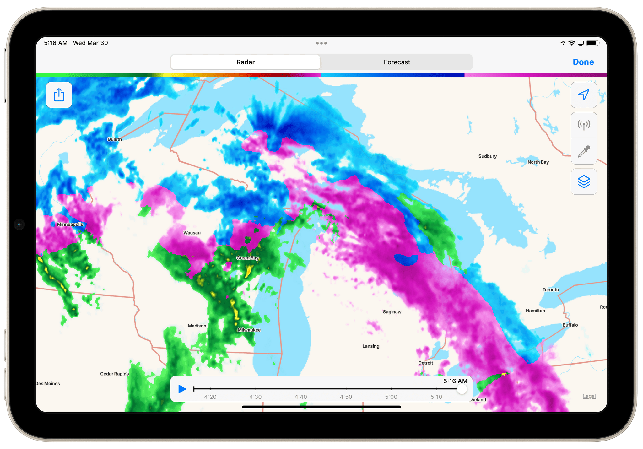 When the weather is bad in Chicago, I look north to feel better.